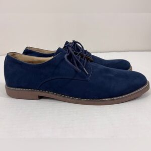 Old Navy Mens Navy Blue Faux Suede Lace Up Oxford Shoes
